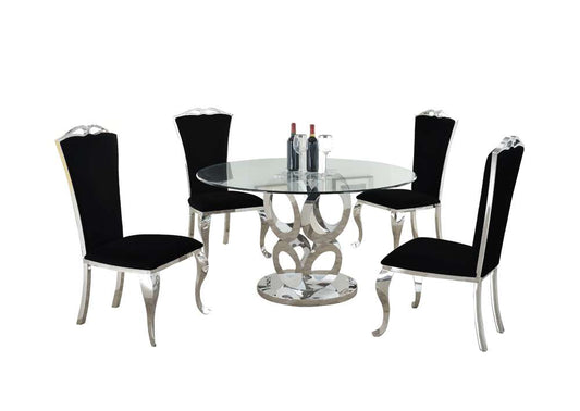 Chintaly - Raegan 5 Pieces Table With 4 Jamie Side Chairs - RAEGAN-JAMIE-5PC veiw 1