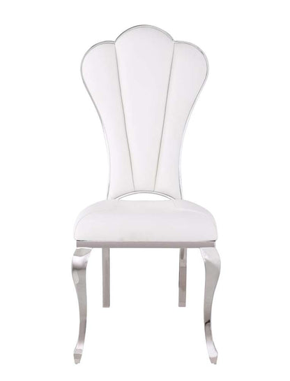 Chintaly - Raegan Shell Back Side Chair in White Fabric (Set of 2) - RAEGAN-SC-WHT veiw 3