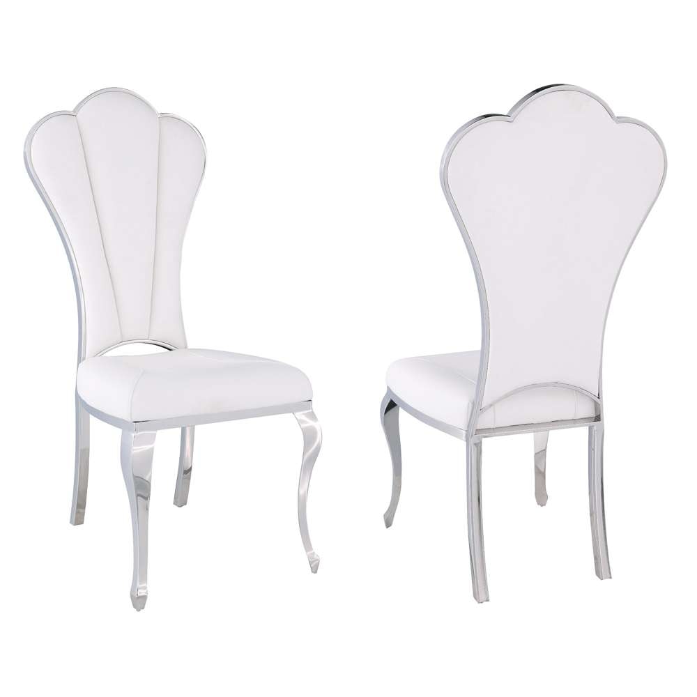 Chintaly - Raegan Shell Back Side Chair in White Fabric (Set of 2) - RAEGAN-SC-WHT veiw 5