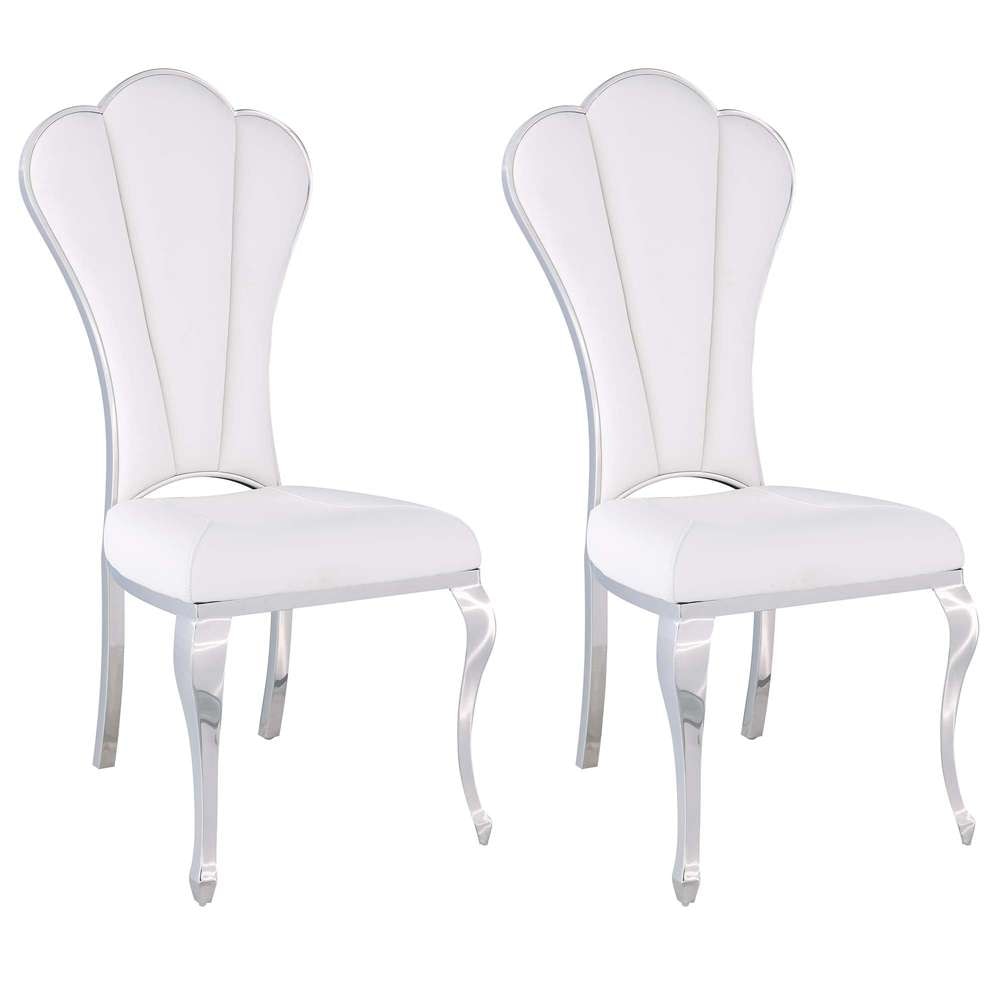 Chintaly - Raegan Shell Back Side Chair in White Fabric (Set of 2) - RAEGAN-SC-WHT veiw 6