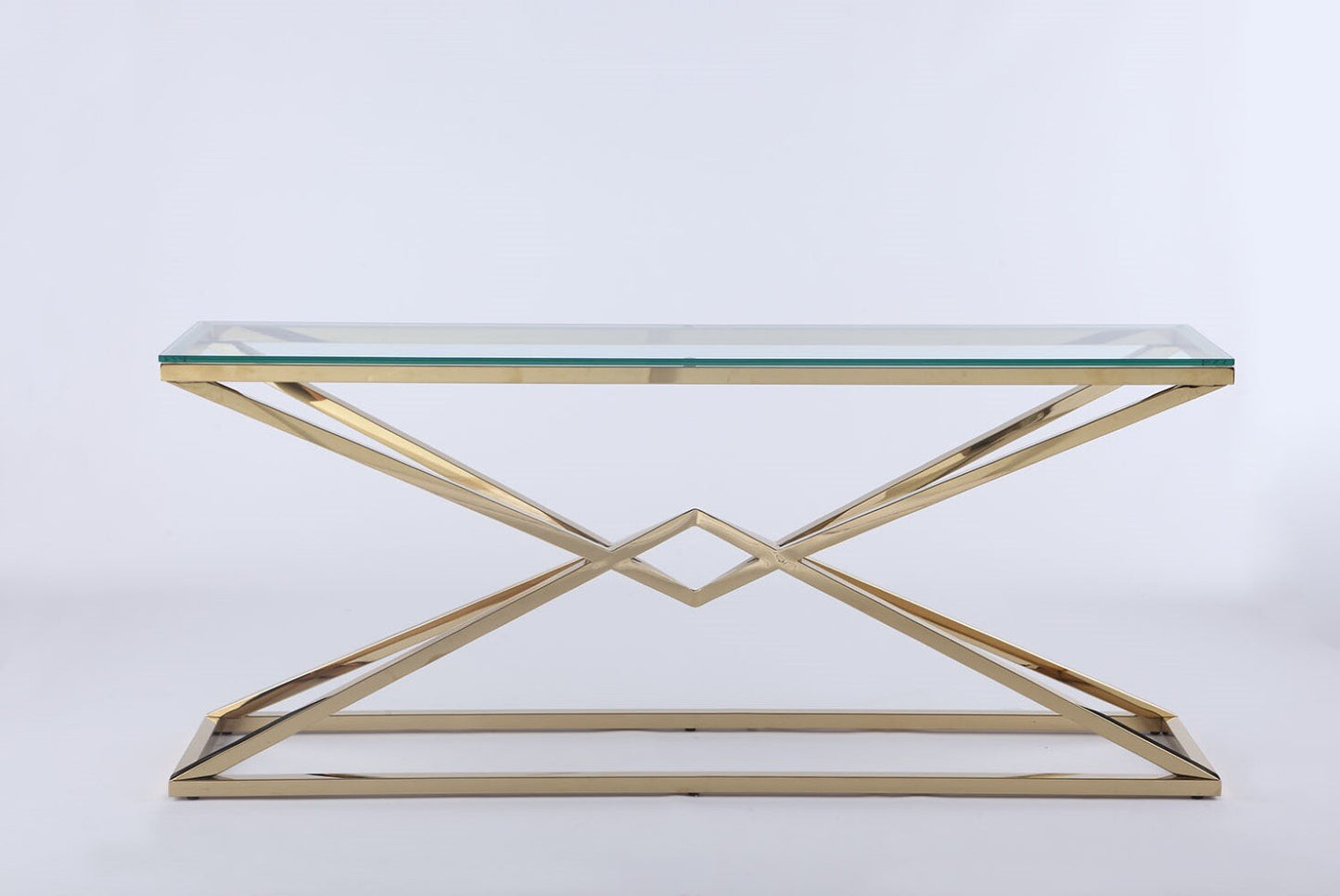 Chintaly - Rectangular Sofa Table With 12Mm Glass Top - 7616-ST veiw 3
