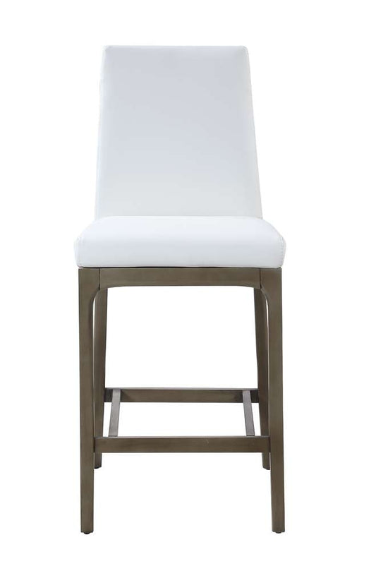Chintaly - Rosario Modern Counter Stool w/ Solid Wood Base - ROSARIO-CS-GRY-WHT veiw 2
