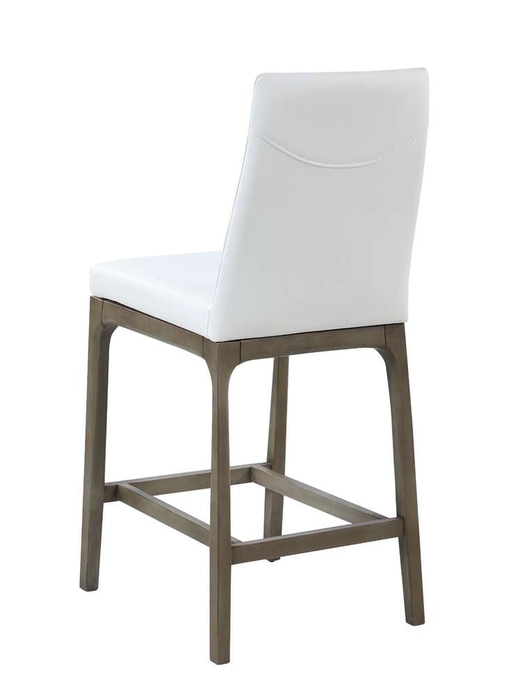 Chintaly - Rosario Modern Counter Stool w/ Solid Wood Base - ROSARIO-CS-GRY-WHT veiw 4