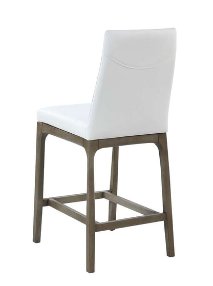 Chintaly - Rosario Modern Counter Stool w/ Solid Wood Base - ROSARIO-CS-GRY-WHT veiw 4