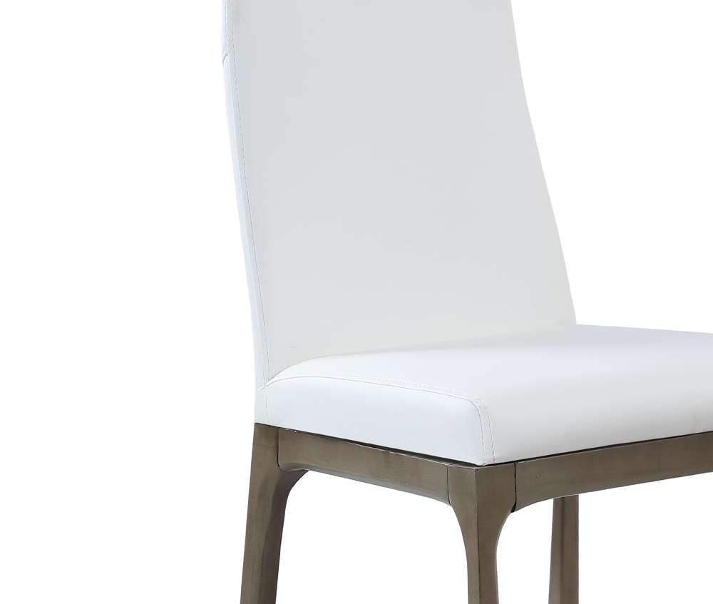 Chintaly - Rosario Modern Counter Stool w/ Solid Wood Base - ROSARIO-CS-GRY-WHT veiw 5