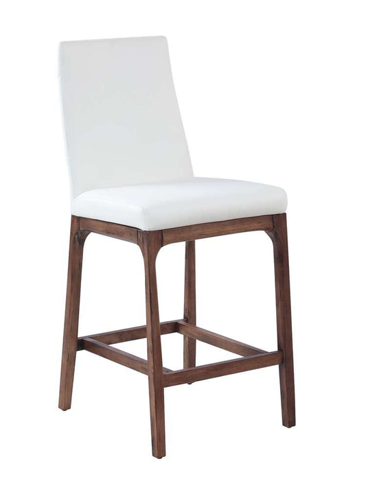 Chintaly - Rosario Modern Counter Stool w/ Solid Wood Base - ROSARIO-CS-WAL-WHT veiw 1