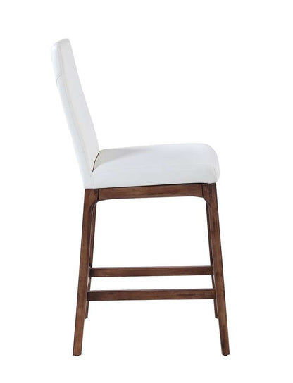 Chintaly - Rosario Modern Counter Stool w/ Solid Wood Base - ROSARIO-CS-WAL-WHT veiw 2