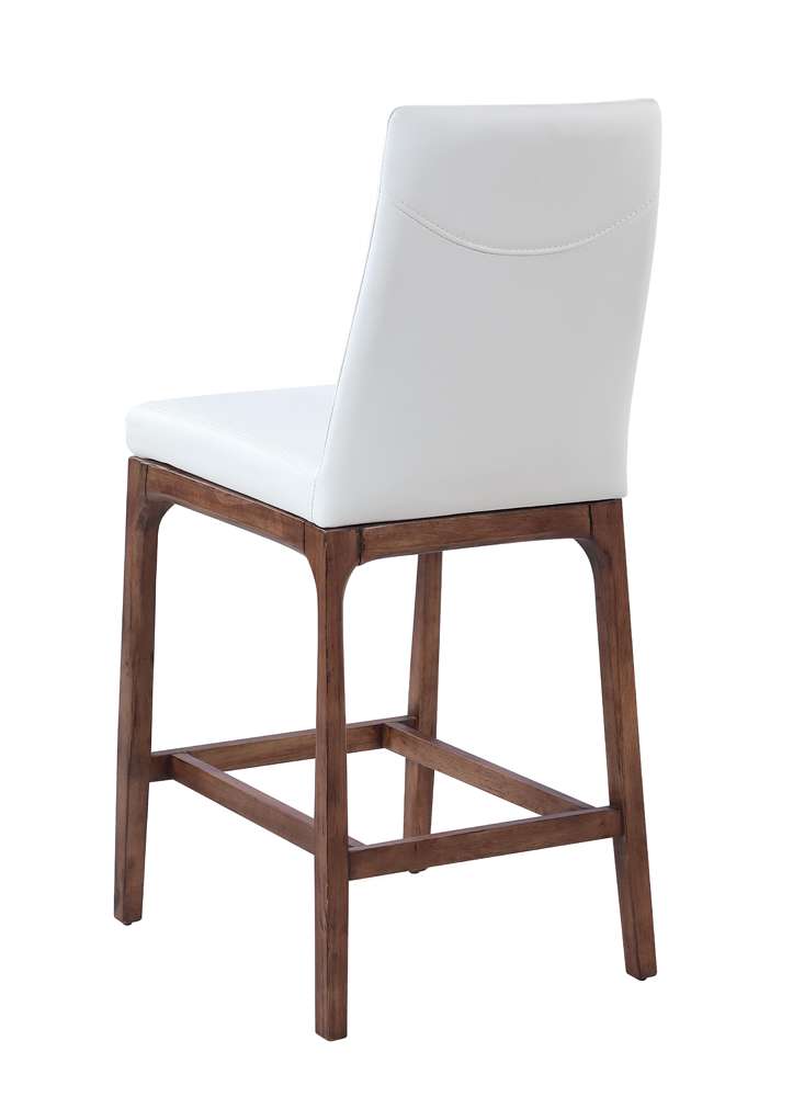 Chintaly - Rosario Modern Counter Stool w/ Solid Wood Base - ROSARIO-CS-WAL-WHT veiw 4