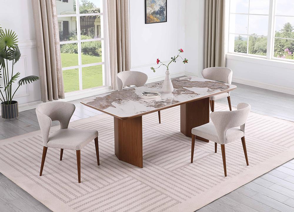 Chintaly - ROSE - Modern Curved Open-back Side Chair - (Set of 2) - ROSE-SC-WAL-TPE veiw 7