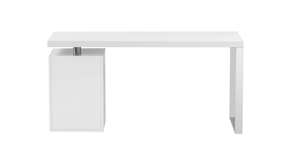 Chintaly - Rotatable Home Office Desk w/ Wooden Top & 3-Drawer Cabinet - 6916-DSK veiw 4