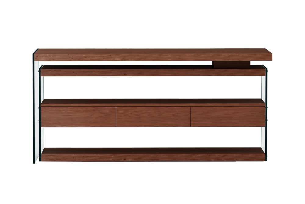Chintaly - Rotatable Wooden Desk w/ 3 Drawers and 3 Shelves - 6902-DSK-WAL veiw 6