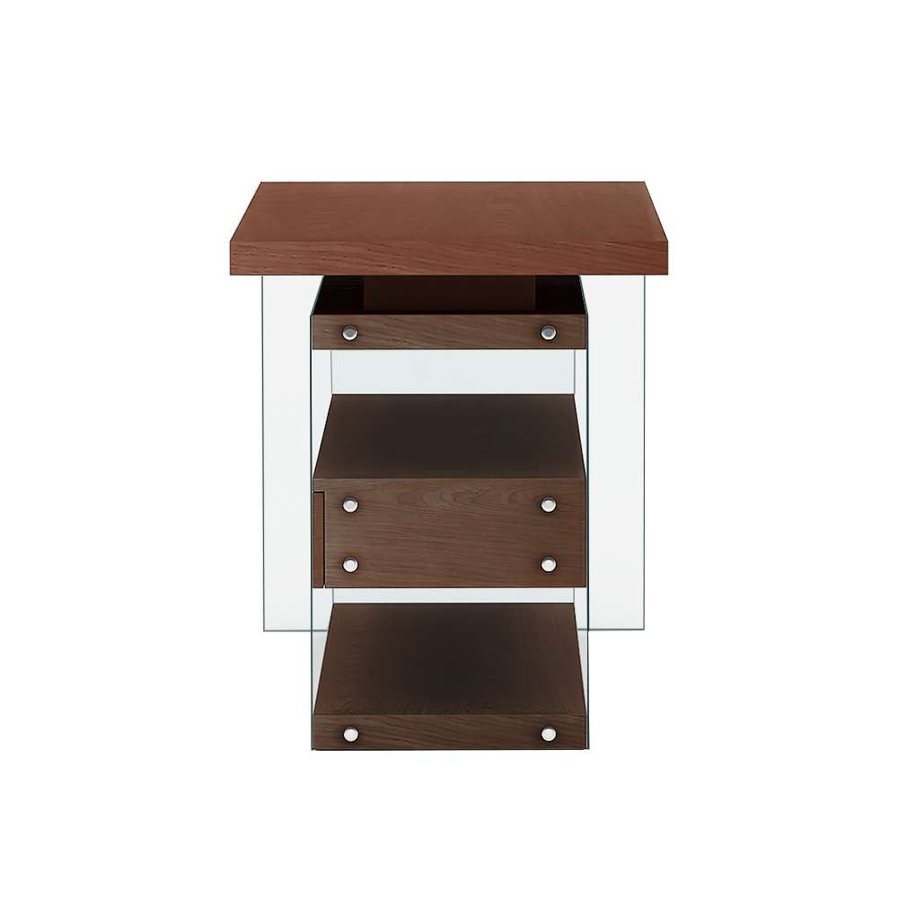 Chintaly - Rotatable Wooden Desk w/ 3 Drawers and 3 Shelves - 6902-DSK-WAL veiw 7