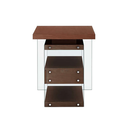 Chintaly - Rotatable Wooden Desk w/ 3 Drawers and 3 Shelves - 6902-DSK-WAL veiw 7