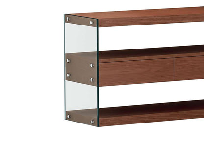 Chintaly - Rotatable Wooden Desk w/ 3 Drawers and 3 Shelves - 6902-DSK-WAL veiw 9