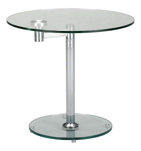 Chintaly - Round Glass Lamp Table - 8090-LT veiw 1