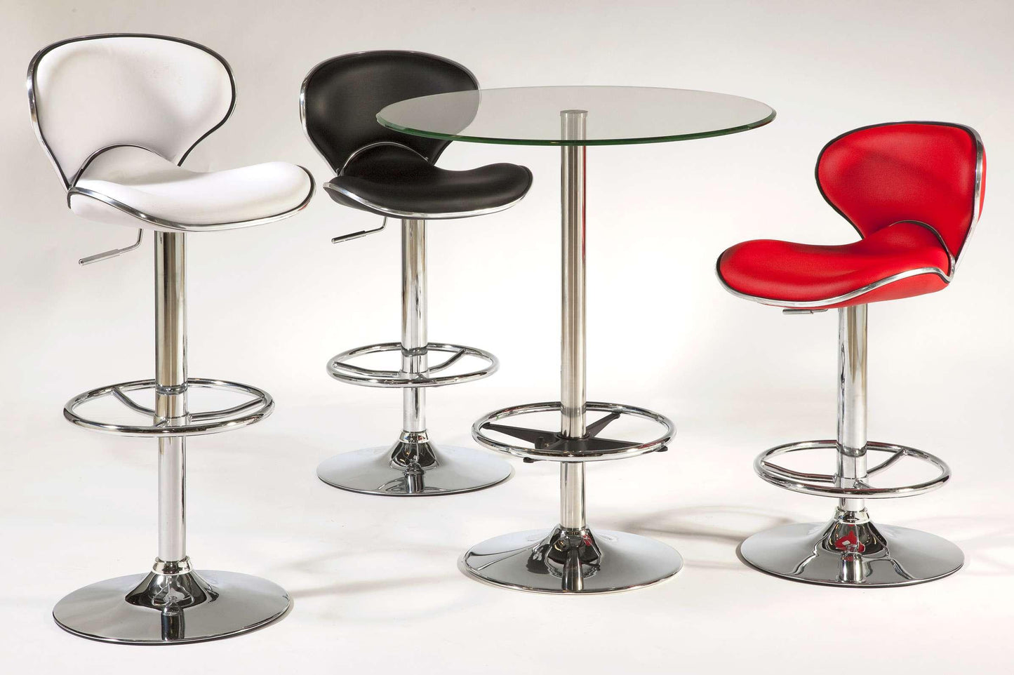 Chintaly - Round Glass Top Pub Table w/ Steel Pedestal Base - PUB-TABLE-30 veiw 3
