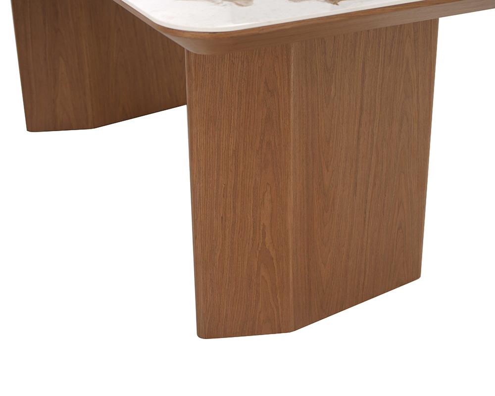 Chintaly - RUBY - Modern Ceramic & Wooden Top Table w/ Wooden Legs - RUBY-DT veiw 4