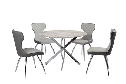 Chintaly - Sandra Contemporary Marbleized Melamine Dining Table - SANDRA-DT veiw 2