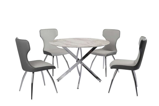 Chintaly - Sandra Contemporary Marbleized Melamine Dining Table - SANDRA-DT veiw 2