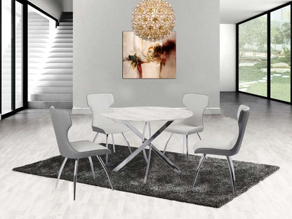 Chintaly - Sandra Contemporary Marbleized Melamine Dining Table - SANDRA-DT veiw 3