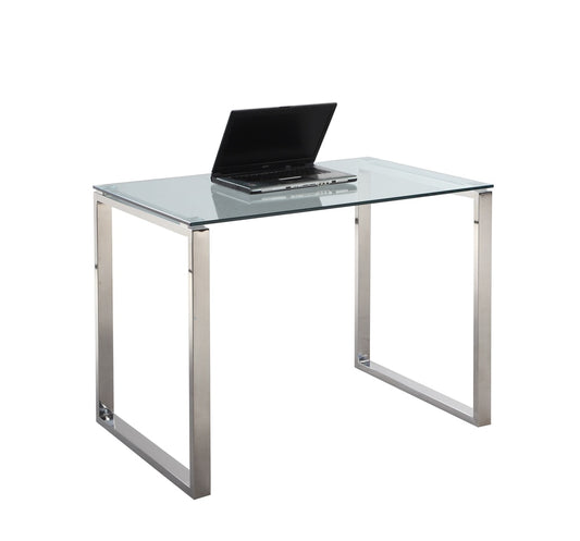 Chintaly - Small Computer Desk Glass - 6931-DSK-SML veiw 1