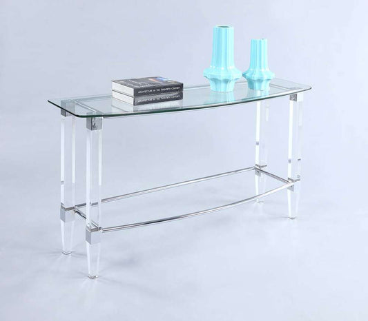 Chintaly - Sofa Table Solid Acrylic Legs & Steel Frame - 4038-ST veiw 1