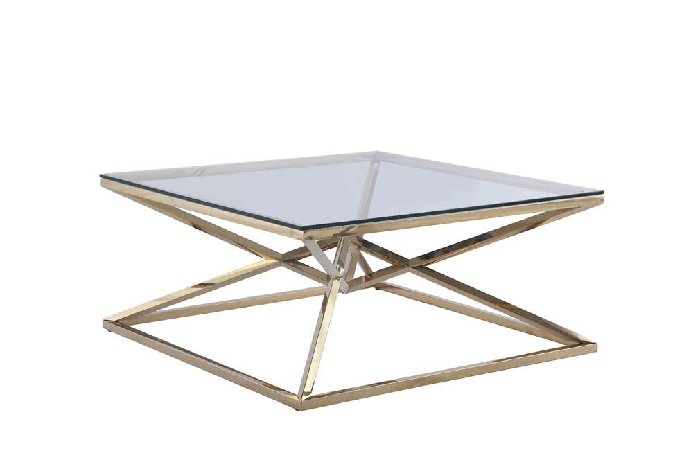 Chintaly - Square Cocktail Table With 12Mm Glass Top - 7616-CT veiw 1