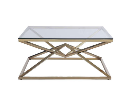 Chintaly - Square Cocktail Table With 12Mm Glass Top - 7616-CT veiw 2