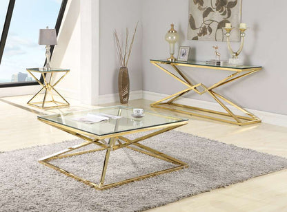 Chintaly - Square Cocktail Table With 12Mm Glass Top - 7616-CT veiw 4