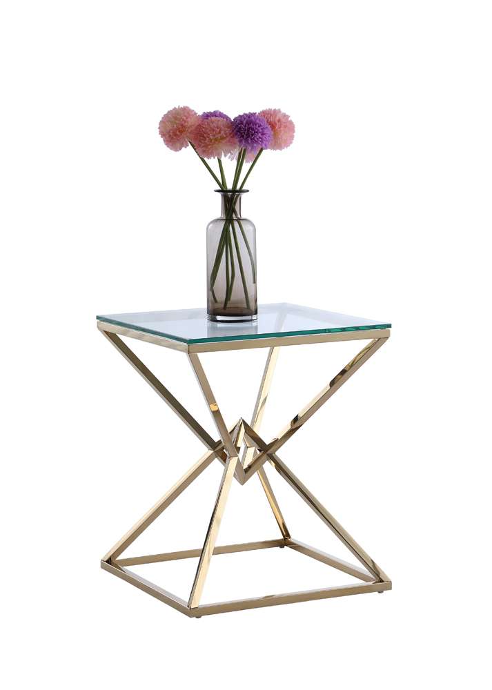 Chintaly - Square Lamp Table With 12Mm Glass - 7616-LT veiw 1