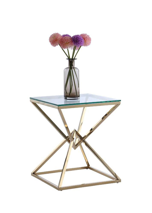 Chintaly - Square Lamp Table With 12Mm Glass - 7616-LT veiw 1