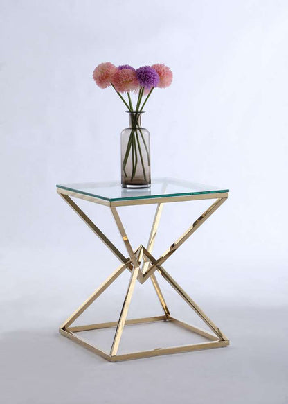 Chintaly - Square Lamp Table With 12Mm Glass - 7616-LT veiw 2