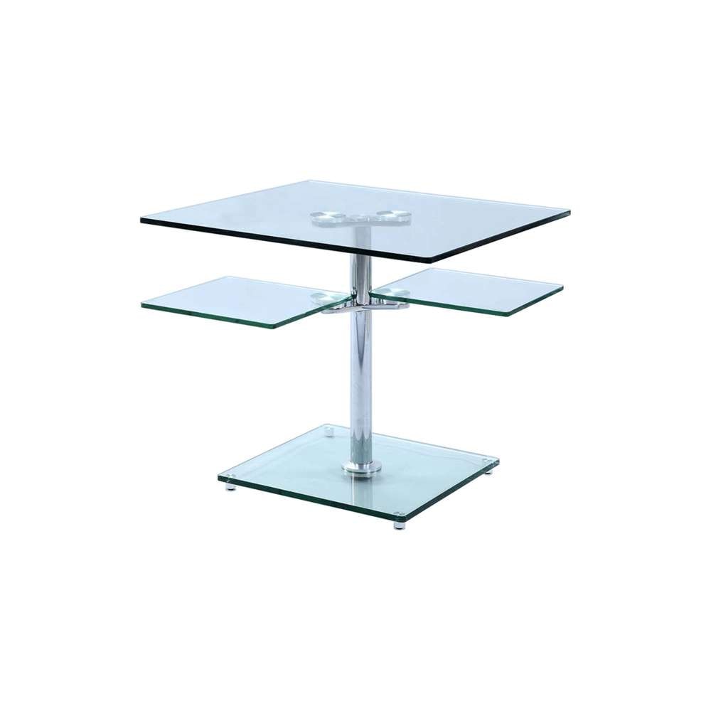 Chintaly - Contemporary Multi-Top Glass Lamp Table - 8052-LT-CLR veiw 1