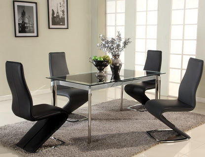 Chintaly - Tara Black 5 Piece Dining Set With Tara Side Chairs - TARA-BLK-5PC-BLK veiw 1