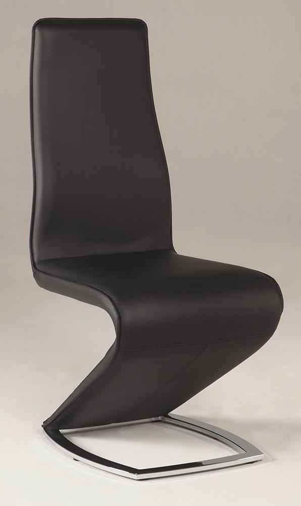 Chintaly - TARA - Modern Dining Set w/ Extendable Glass Table & Z-Shape Chairs - TARA-BLK-5PC-BLK veiw 5