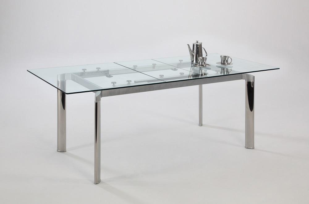 Chintaly - Tara Pop Up Extension Clear Glass Dining Table - TARA-DT-CLR veiw 2