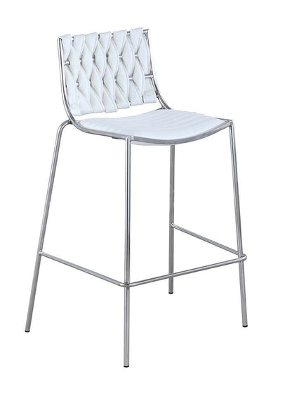 Chintaly - Taylor Contemporary Stackable Counter Stool w/ Weave Back (Set of 2) - TAYLOR-CS-WHT veiw 1