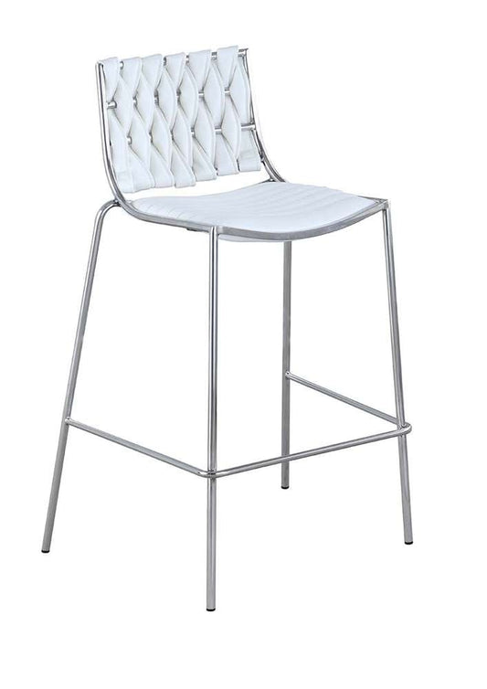 Chintaly - Taylor Contemporary Stackable Counter Stool w/ Weave Back (Set of 2) - TAYLOR-CS-WHT veiw 1