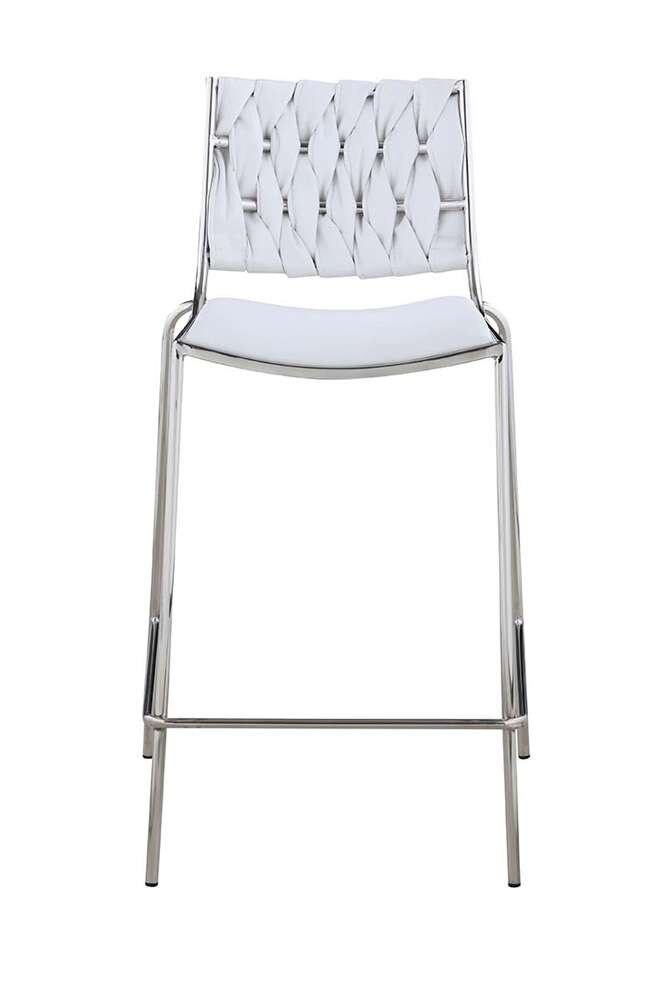 Chintaly - Taylor Contemporary Stackable Counter Stool w/ Weave Back (Set of 2) - TAYLOR-CS-WHT veiw 2