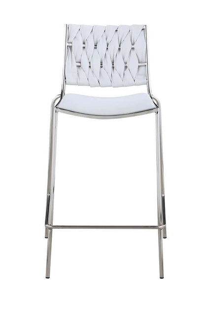 Chintaly - Taylor Contemporary Stackable Counter Stool w/ Weave Back (Set of 2) - TAYLOR-CS-WHT veiw 2