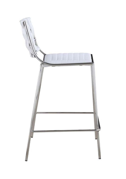 Chintaly - Taylor Contemporary Stackable Counter Stool w/ Weave Back (Set of 2) - TAYLOR-CS-WHT veiw 3
