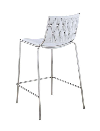 Chintaly - Taylor Contemporary Stackable Counter Stool w/ Weave Back (Set of 2) - TAYLOR-CS-WHT veiw 5