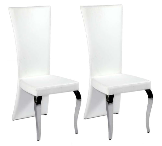 Chintaly - Teresa Transitional Rectangular High Back Side Chair White (Set of 2) - TERESA-SC-RCT-WHT veiw 1