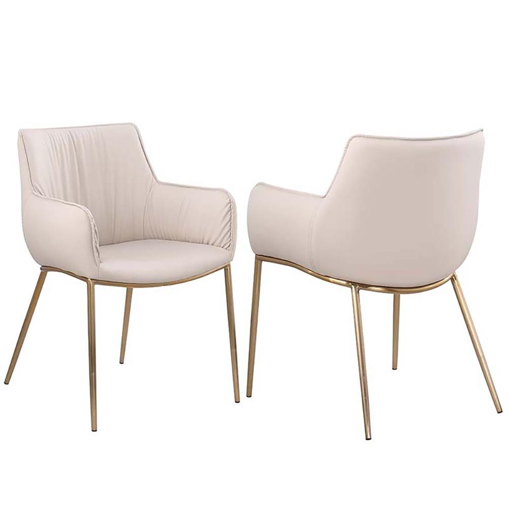 Chintaly - TRACY-BGL - Club Style Arm Chair w/ Golden Legs - 2 Per Box - TRACY-AC-TPE veiw 2