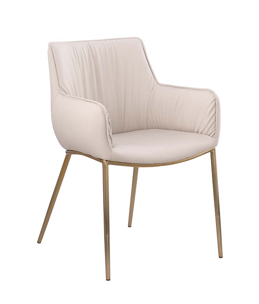 Chintaly - TRACY-BGL - Club Style Arm Chair w/ Golden Legs - 2 Per Box - TRACY-AC-TPE veiw 3