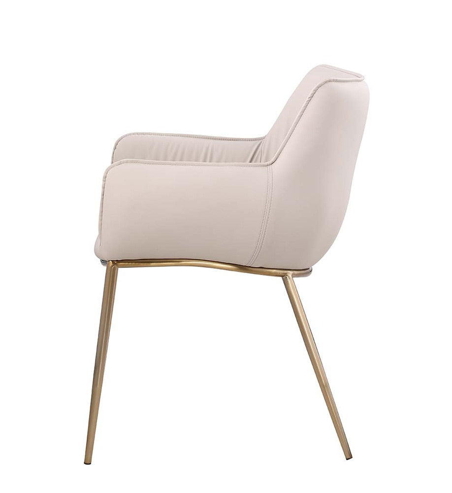 Chintaly - TRACY-BGL - Club Style Arm Chair w/ Golden Legs - 2 Per Box - TRACY-AC-TPE veiw 5