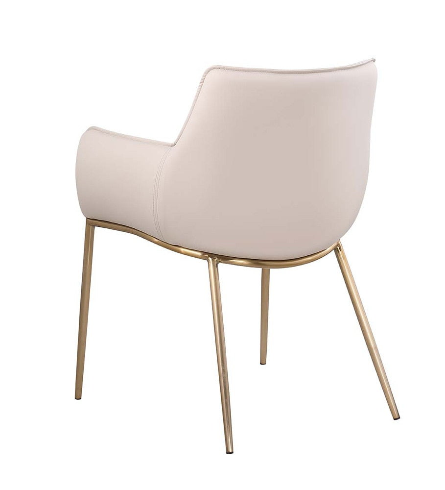 Chintaly - TRACY-BGL - Club Style Arm Chair w/ Golden Legs - 2 Per Box - TRACY-AC-TPE veiw 6