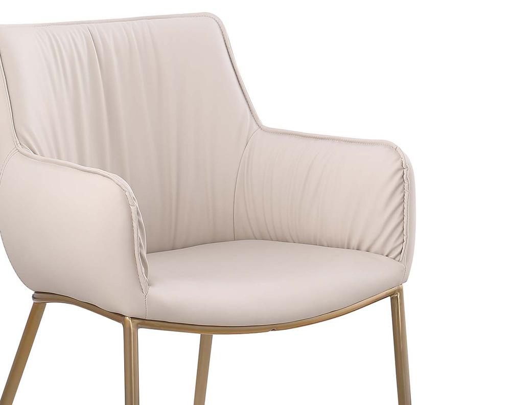 Chintaly - TRACY-BGL - Club Style Arm Chair w/ Golden Legs - 2 Per Box - TRACY-AC-TPE veiw 8