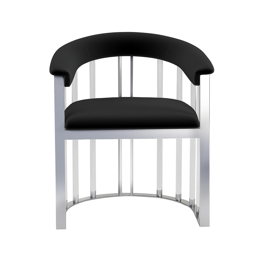 Chintaly - TRISHA - Contemporary Steel & Solid Acrylic Arm Chair - 1 Per Box - TRISHA-AC-CHM-BLK veiw 1
