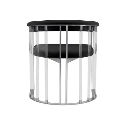 Chintaly - TRISHA - Contemporary Steel & Solid Acrylic Arm Chair - 1 Per Box - TRISHA-AC-CHM-BLK veiw 3